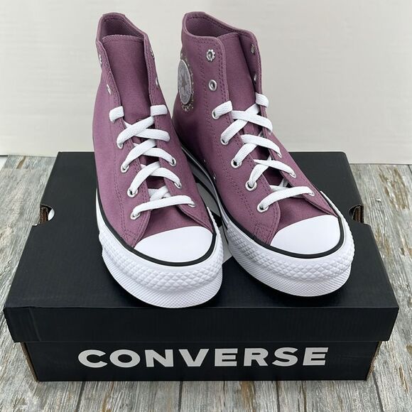 Chuck Taylor All Star EVA Lift Platform Feline Florals Sneakers Shoes Size 8 - Picture 4 of 11